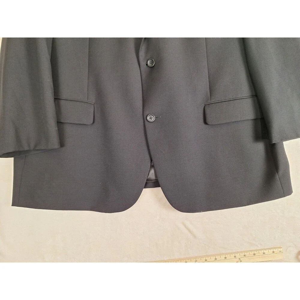 Joseph & Feiss Blazer Mens 48R Black Wool 2-Button Suit Jacket Sport Coat